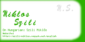 miklos szili business card