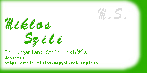 miklos szili business card